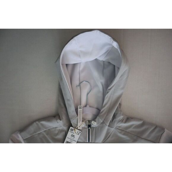 Adidas HZ3210 Men's Sz 2XL White/Gray Textured Fleece Anorak Golf Jacket - Picture 13 of 16